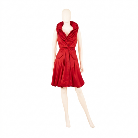 Vestido clásico de brocado jacquard con burbujas - BG