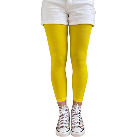 Bright Yellow Opaque Footless Tights