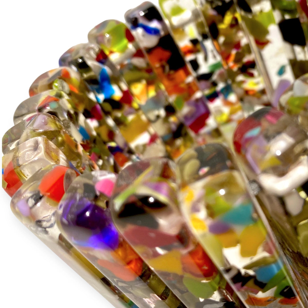 Multicolor Confetti Resin Stretch Bracelet
