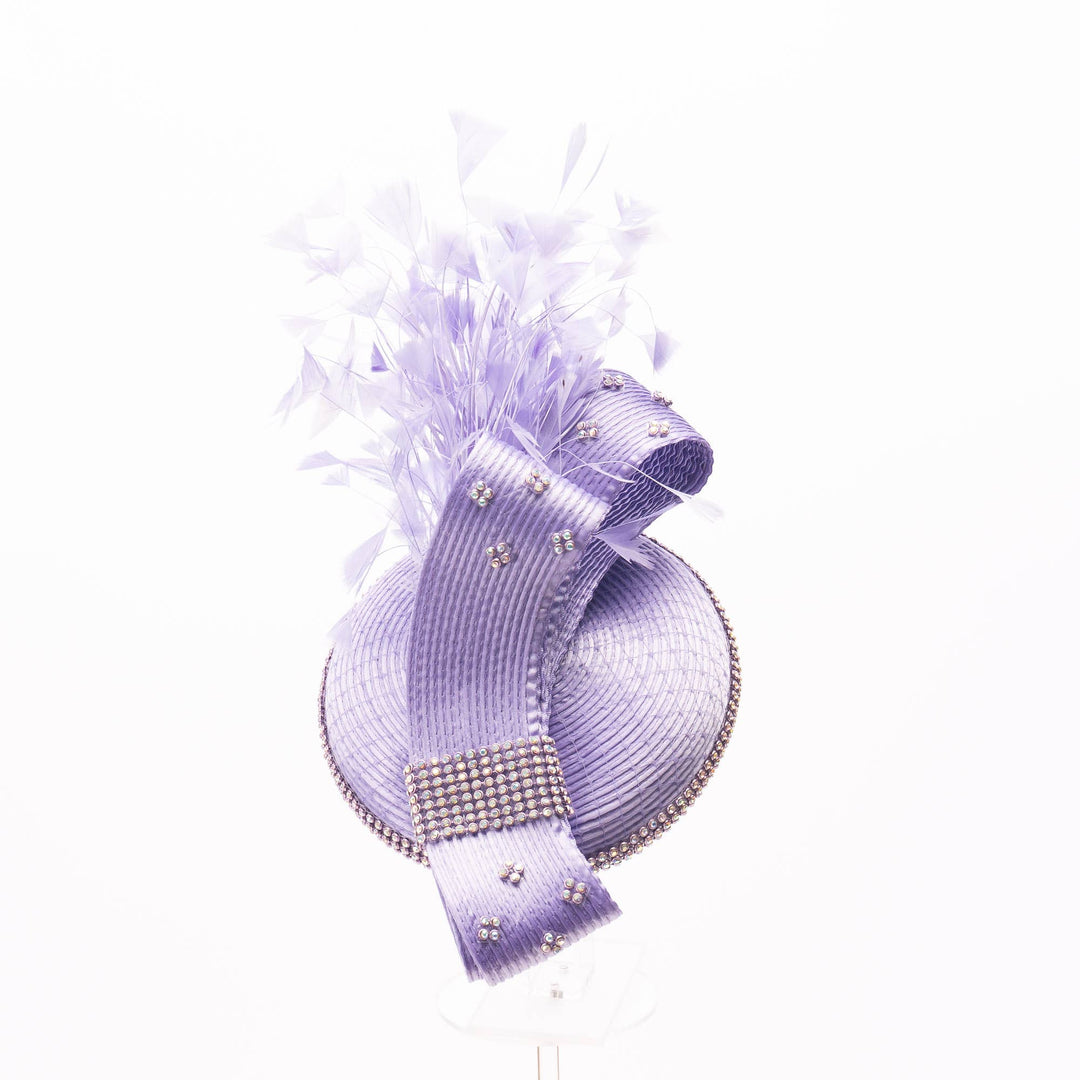 Beautiful headband with rhinestone AND feather - Gold