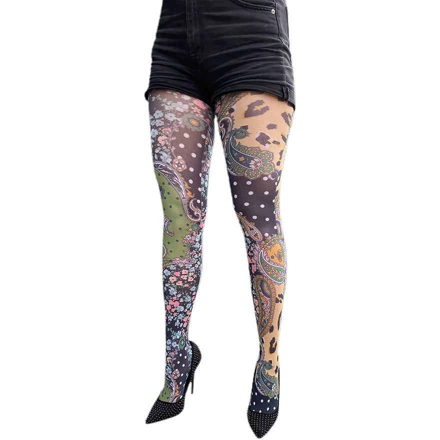 Wild Patterned Printed Tights