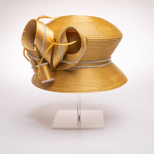 Mushroom Crown Satin Ribbon Hat: Silver