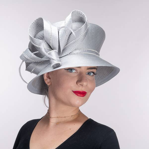 Mushroom Crown Satin Ribbon Hat: Fuchsia