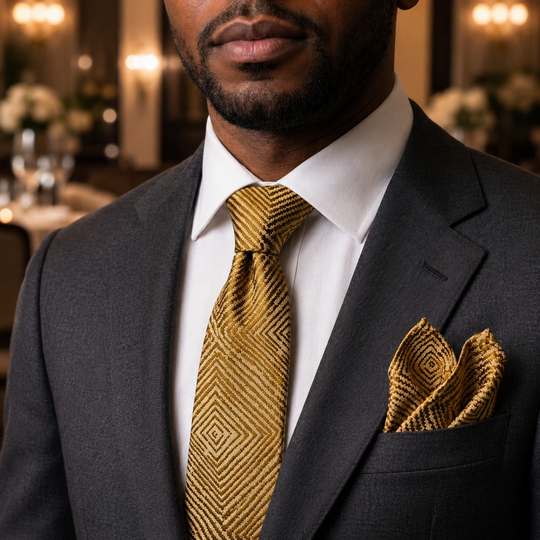 Monarch Gold Geometric Men’s Tie