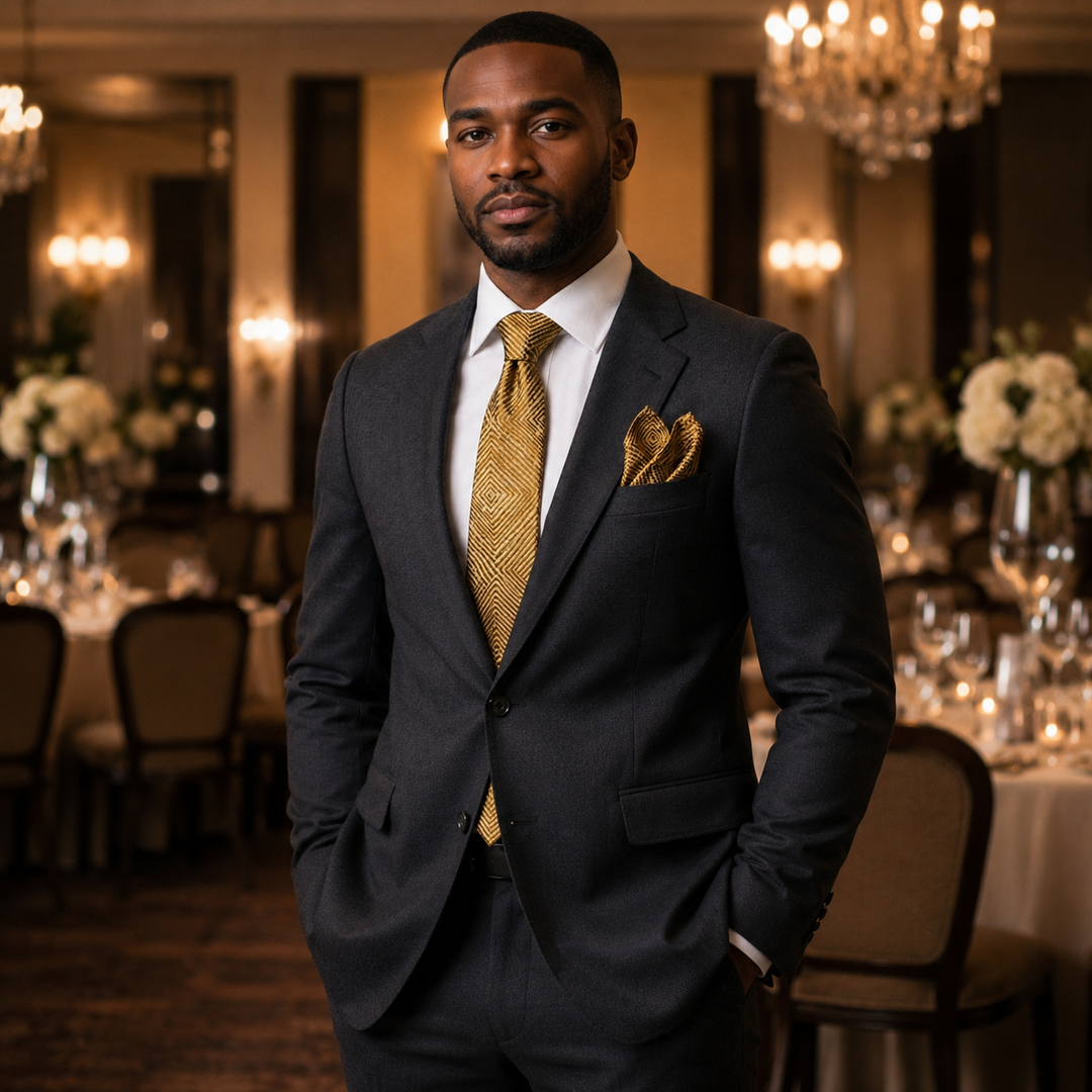 Monarch Gold Geometric Men’s Tie