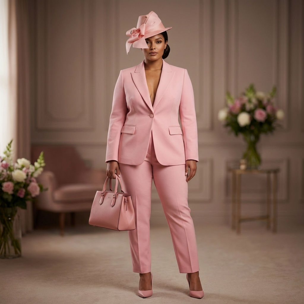 Blush Pink Fedora Hat with Statement Bow
