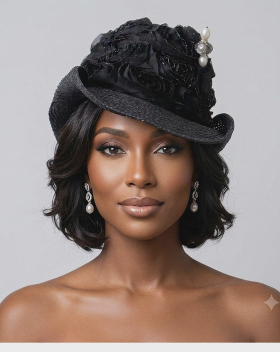 Acapulco Jeweled Hat - Schwarz