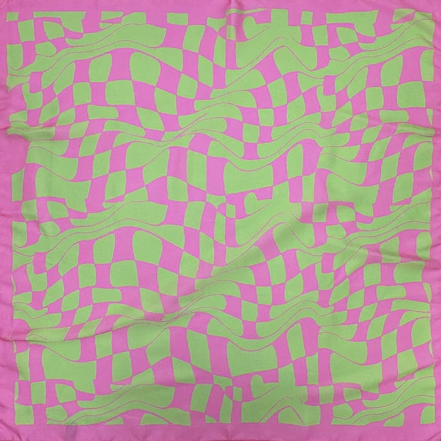 Pink &amp; Green Abstract Square Scarf