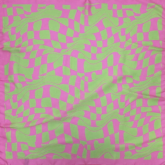 Pink &amp; Green Abstract Square Scarf