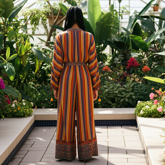 Leena Long 3/4 Sleeve Wide Leg Jumpsuit