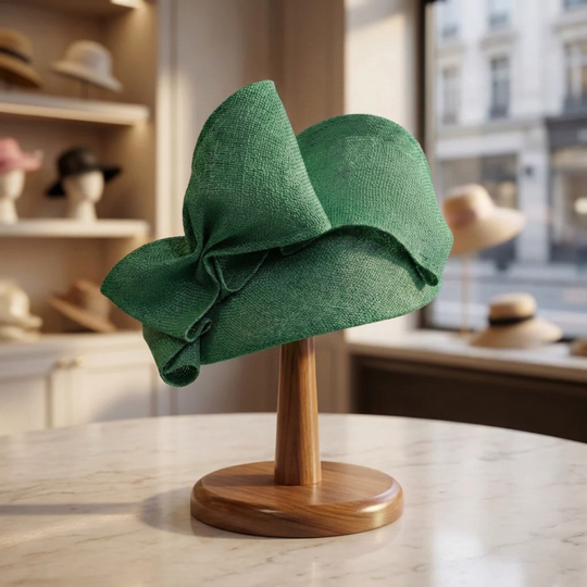 Savannah Bow Sinamay Fascinator – Emerald Green