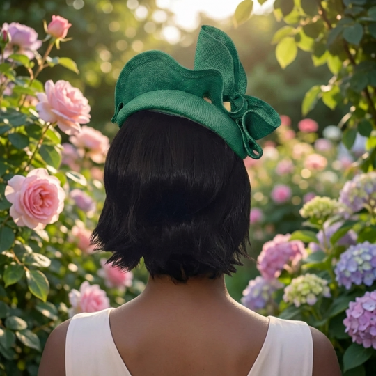 Savannah Bow Sinamay Fascinator – Emerald Green