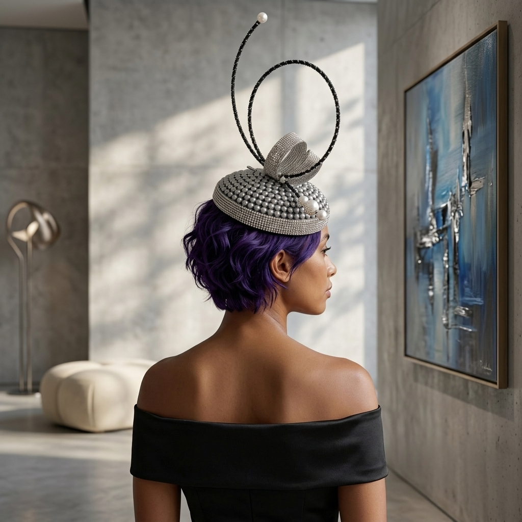 Diadema con joya Shonda, tocado negro