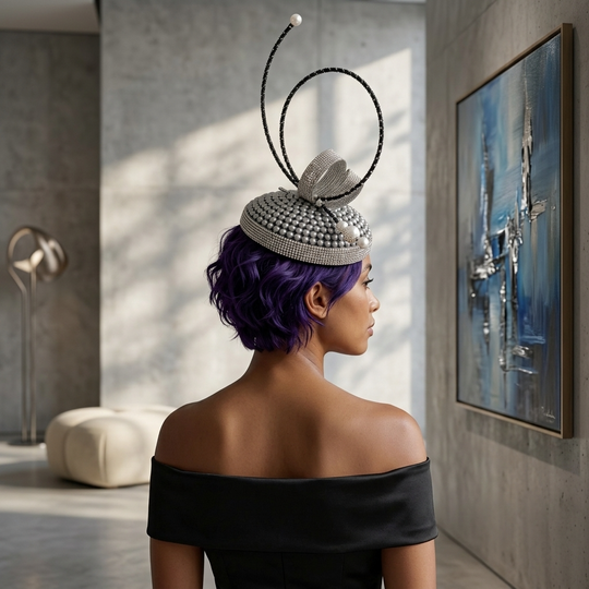 Diadema con joya Shonda, tocado negro