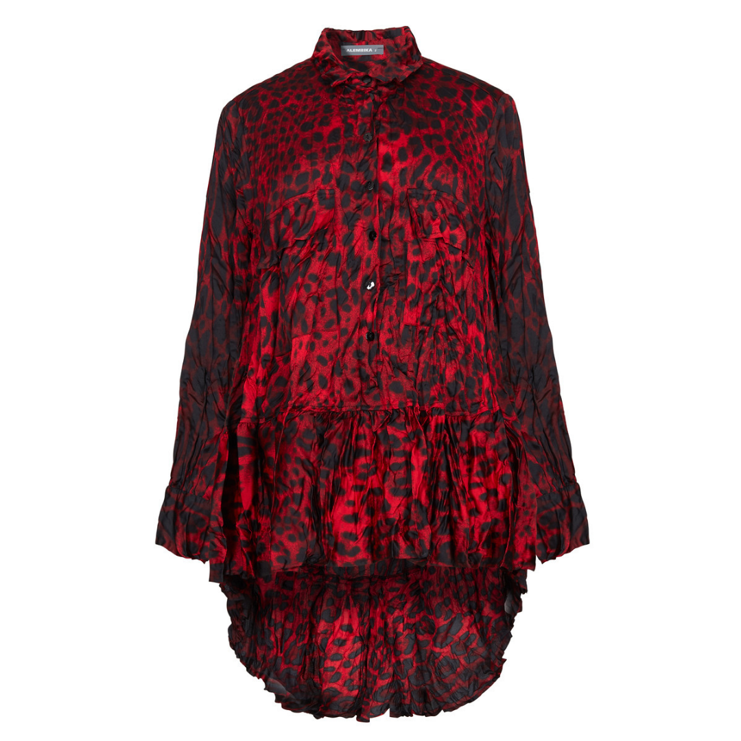 Cheetah Print High Low Blouse
This chic blouse has a half button front, leading to a collared neckline. Gathered peplum high low hemline adds a beautiful touch. Long sleeves. Red cheetah print crinkle sateen woven 100% Polyester Machine wash cold water, Hang to dry Made in Israel Style # AT104
Cheetah Print High Low Blouse
This chic blouse has a half button front, leading to a collared neckline. Gathered peplum high low hemline adds a beautiful touch.
AT104-1

$259
$259
$259
alembika size chart, animal prin