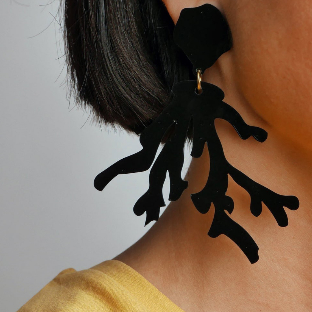 Rif Black Earrings
Our Rif earrings by Michaela Malin are a show stopper for sure. They are light and airy and so much fun to wear. Bold and beautiful earrings for a chic and funky look! Made in Israel Material: Acrylic Size: 2.9X2.6 inch / 7.5X6.5 cm Weight: 15 gram
Rif Black Earrings
Rif earrings are light and airy and so much fun to wear. A chic and funky look! Made in Israel Material: Acrylic Size: 2.9X2.6 inch / 7.5X6.5 cm Weight: 15 gram


$79
$79
$79
acrylic earrings, black acrylic pierced earrings,