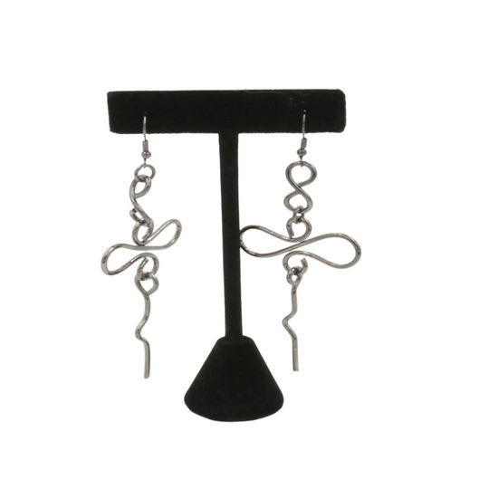 Handcrafted Artistic Wire Earrings by Chanour.  Nickel free and hypoallergenic.  Color: Gunmetal