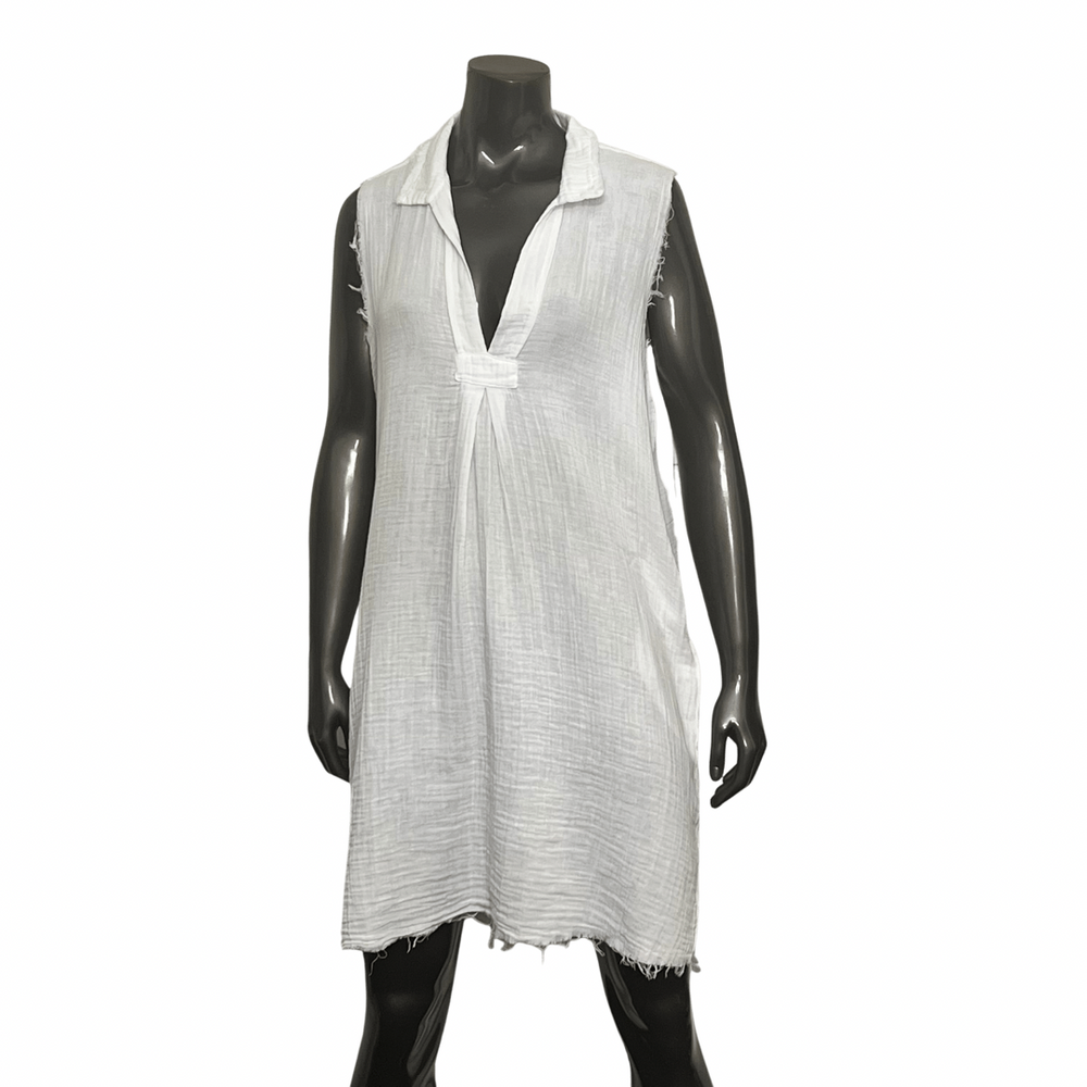 Sleeveless Shirt Dress - White
Keep it cool and simple on warm days in this effortlessly chic shirtdress cut from a breezy crinkle cotton material. It's great as a dress or tunic. Fit is flowy and pockets are functional. Fits true to size. 100% Cotton Dual Side Pocket Not Lined Length: 36 in Hand wash cold, Lay flat to dry
Sleeveless Shirt Dress - White
Chic shirtdress cut from a breezy crinkle cotton material. It's great as a dress or tunic. Fit is flowy and pockets are functional. Fits true to size.
2022C