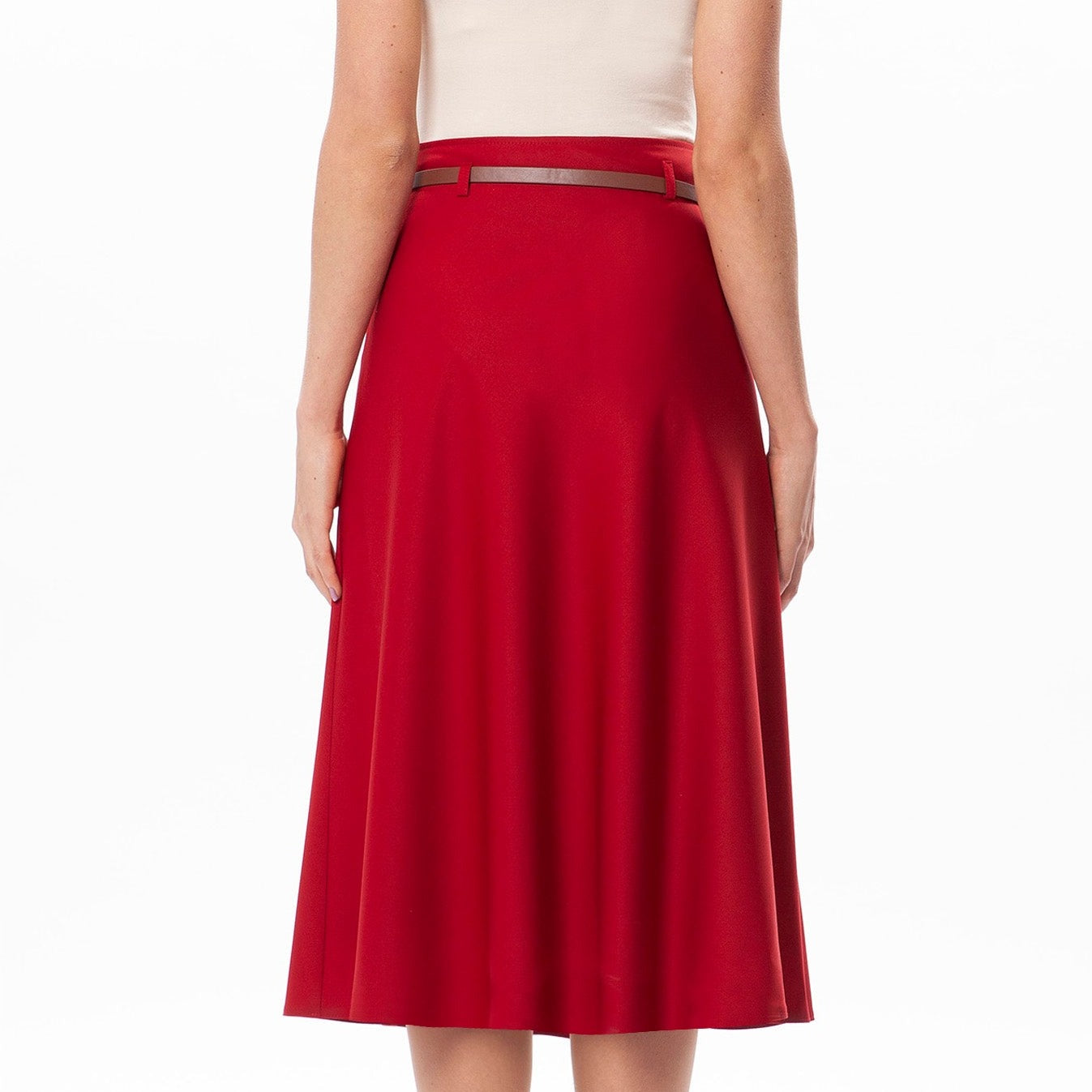 Semi Flare Knee Length Belted Skirt – Le' Diva Boutique Store