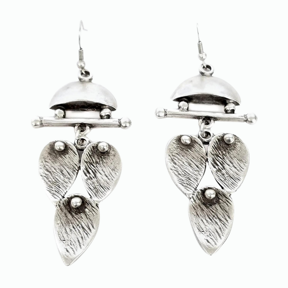 Hypoallergenic and nickel free these are handmade lightweight pewter earrings plated in antique silver.