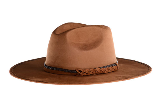 Andes Faux Suede Fedora Crown Hat
The Andes hat is inspired by world’s longest mountain ranges. The crown is stiffened and shaped into a clean and ridged design. The brown Fedora has a double bound synthetic suede and braided trim. Details: Polyester Suede Medium 22.8" Fedora crown Hand ironed Trim double bound synthetic suede, plain and braided brown. Spot/special cleaning
Andes Faux Suede Fedora Crown Hat
Andes Faux Suede Fedora Crown Hat is inspired by world's longest mountain ranges. The crown is stiffe