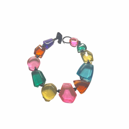Laka Monies Acrylic Multi-color Necklace
A magnificent necklace from danish Monies. This necklace has transparent multi-colored geometrical shapes. Features: Total length: 20" Toggle Clasp Lock Material: Polyester & Leather Beautifully matches the Monies Acrylic multi-colored bracelet & earrings.
Laka Monies Acrylic Multi-color Necklace
This necklace has transparent multi-colored geometrical shapes. Toggle Clasp Lock material: polyester & leather matches the Monies Acrylic multi-colored bracelet & earrings.