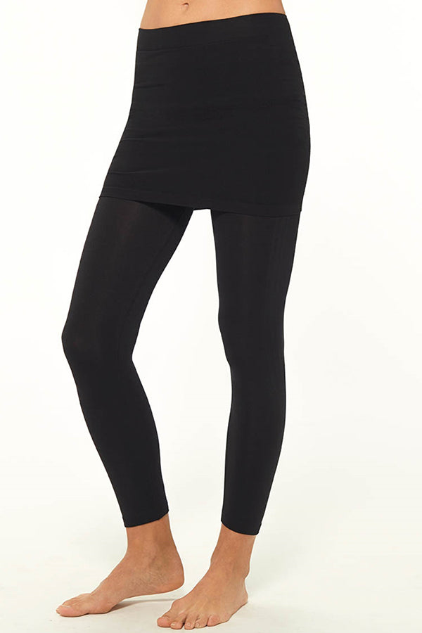 Play Skirt/Legging
Get the best of both worlds in our Play active skirt capri. With a playfully feminine, ruched skirt over and a seamless, ergonomically constructed capri tight under, the Play melds fashion and function beautifully in one garment. Four-way stretch, moisture wicking, quick dry and breathability are all inherent properties. Heat-press reflective logo. Sizes XS/S, S/M and M/L. Technical Features Fabric: Space Dye Knit - 54% Polyester, 38% Nylon, 8% Spandex Legging Knit: 92% Nylon, 8% Spandex