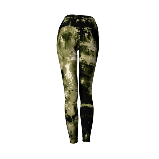 Khaki and Black Print Leggings
4 way stretch Khaki and Black Print Leggings Monotone but definitely not boring. This 4 way stretch textural khaki and black design will give you plenty of energy. You will LOVE how our fabrics tone, tighten and uplift. Feathers: 4 way stretch khaki and black leggings 82% polyester/18% spandex Fabric weight: 6.61 oz/yd² (224 g/m²) 38-40 UPF Material has a four-way stretch, so fabric stretches and recovers on the cross and lengthwise grains Made with a smooth and comfortable mi