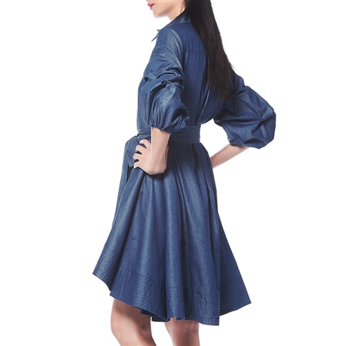 Cobalt blue relaxed fit shirt dress – CROW