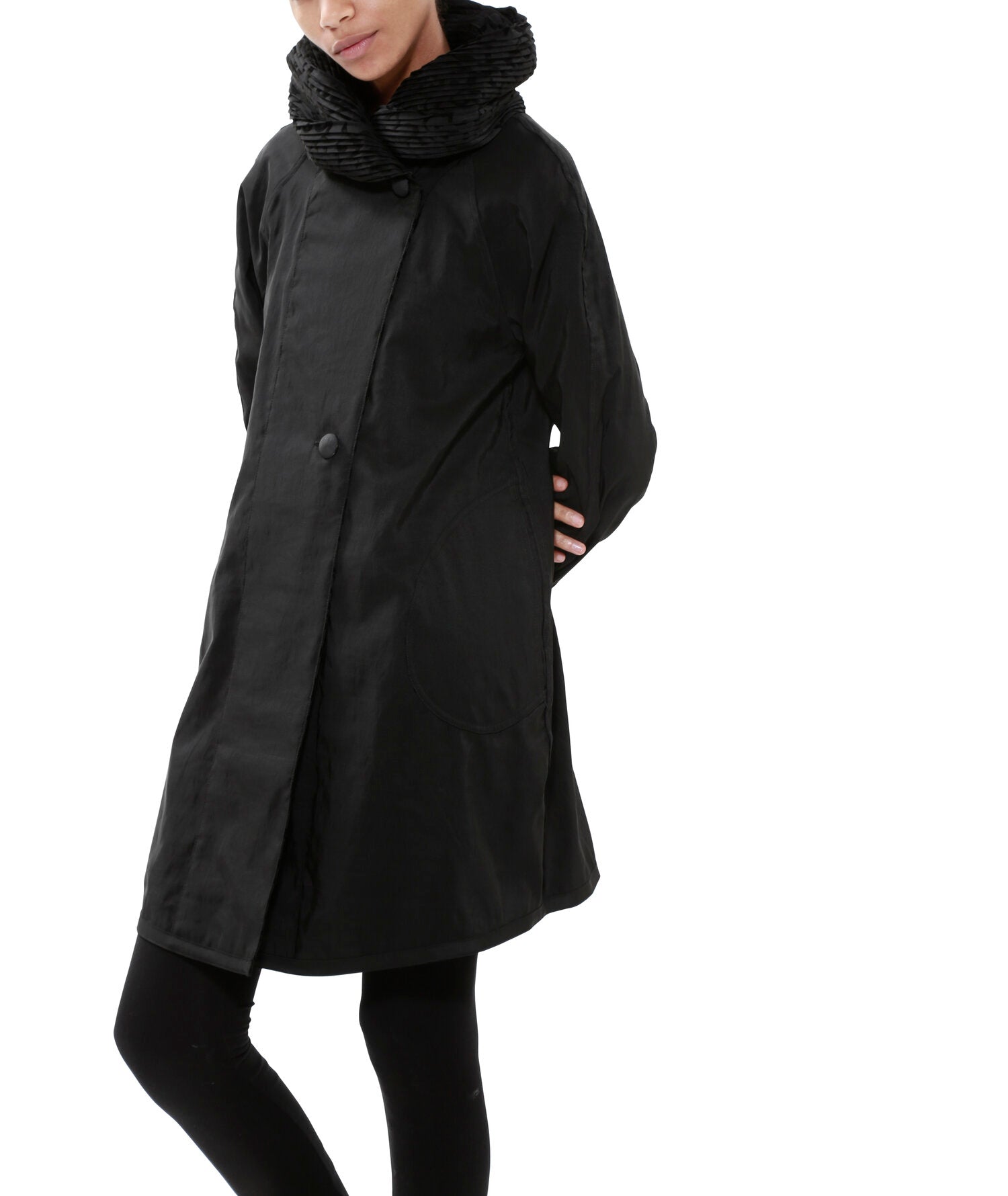 Short raincoat with discount hood