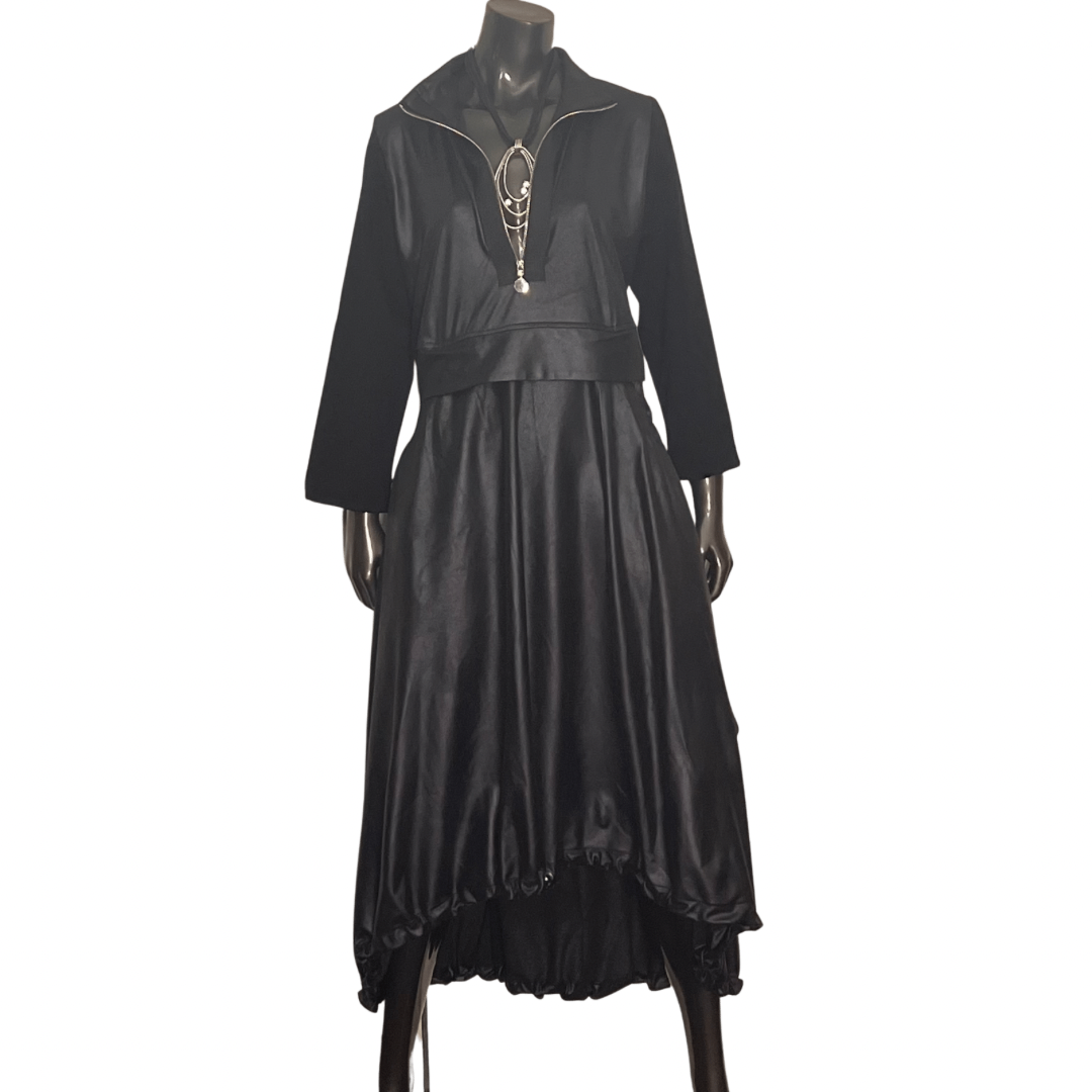 chinese dress ladies Vanda Faux Leather Front Zip Dress Large (12