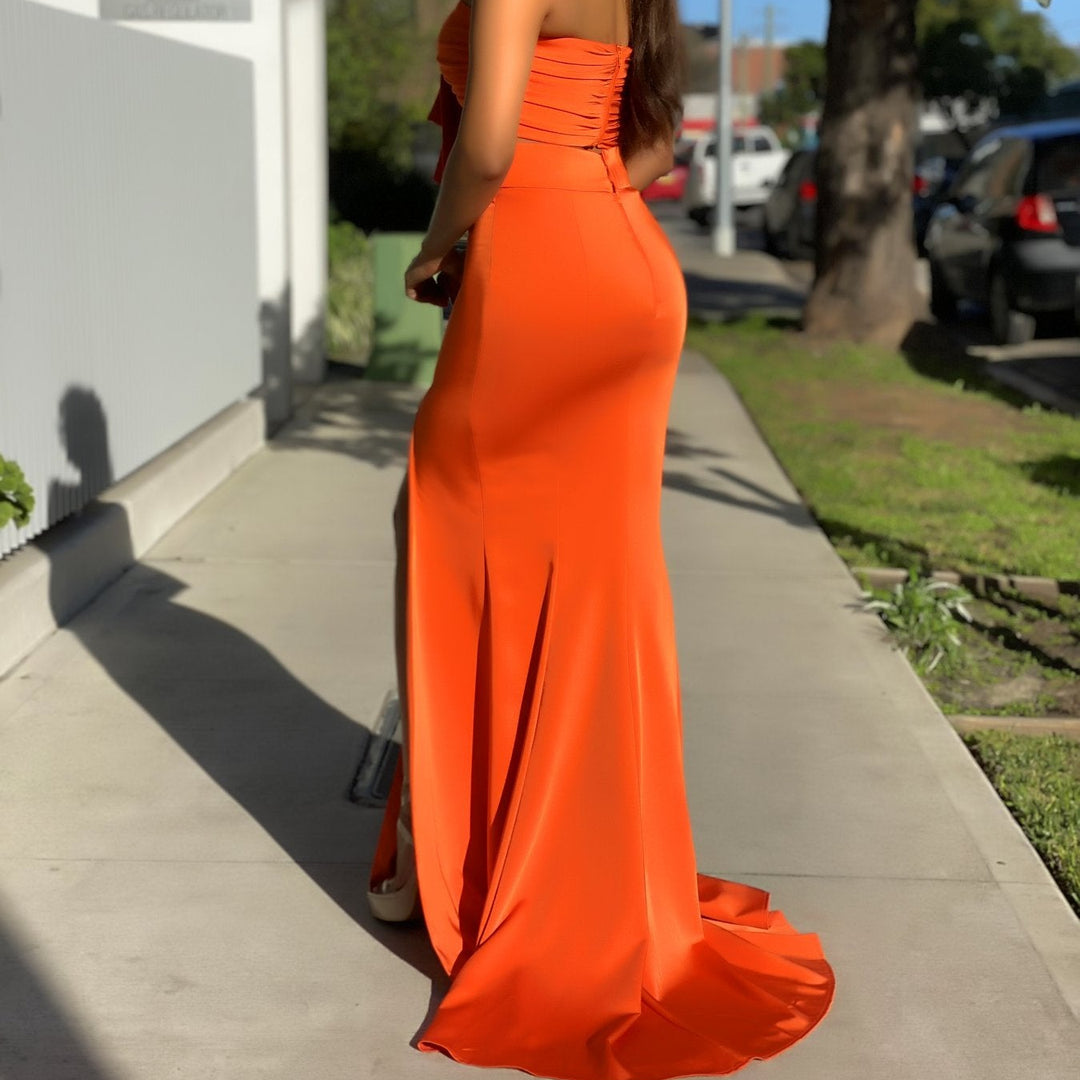 Melinda 2 Piece Dress - Orange by Jadore Evening Melinda 2 Piece Dress - Orange by Jadore Evening