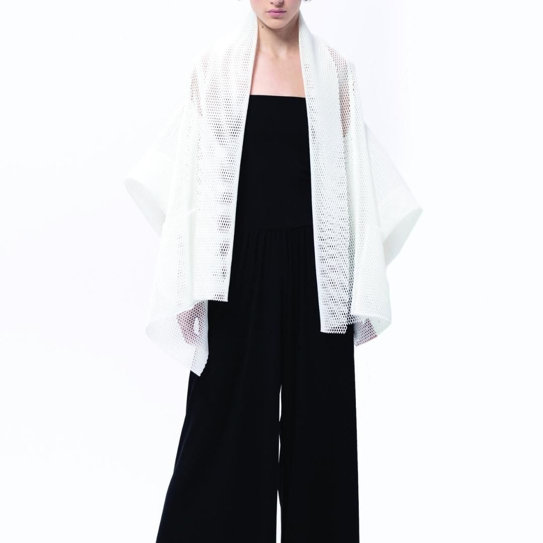 Neoprene Kimono Jacket - White