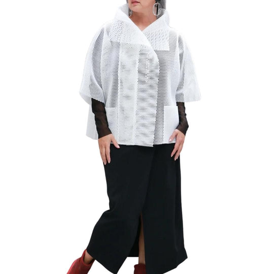 Neoprene Kimono Jacket - White