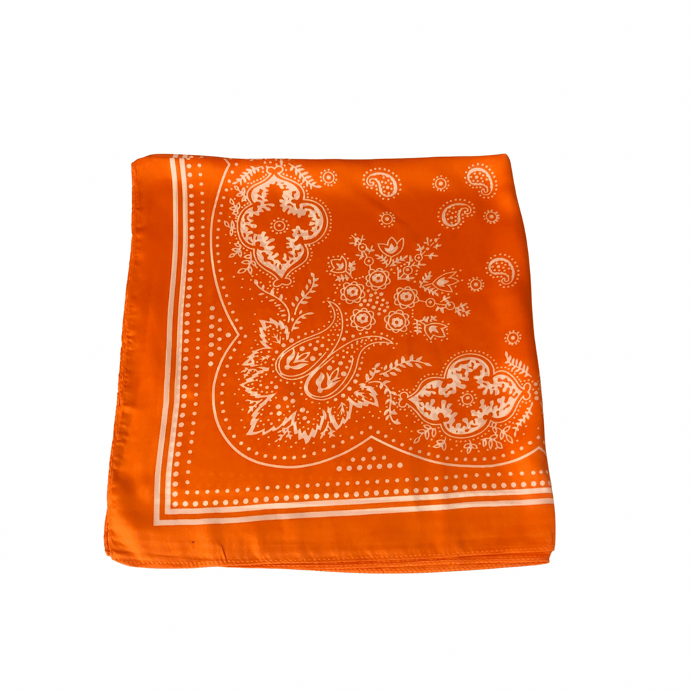 Paisley Necktie Poly Silk Scarf - Motif Orange
A beautiful necktie scarf is the absolute best way to top off an outfit and make a statement when you arrive. These super soft necktie scarves come in an assortment of colors and if I were you I would pick up 2 or 3. of them. They will not disappoint. 100% Poly Silk SIZE & FIT 27" x 27"
Paisley Necktie Poly Silk Scarf - Motif Orange
A beautiful necktie scarf is the absolute best way to top off an outfit. These super soft necktie scarves come in an assortment of