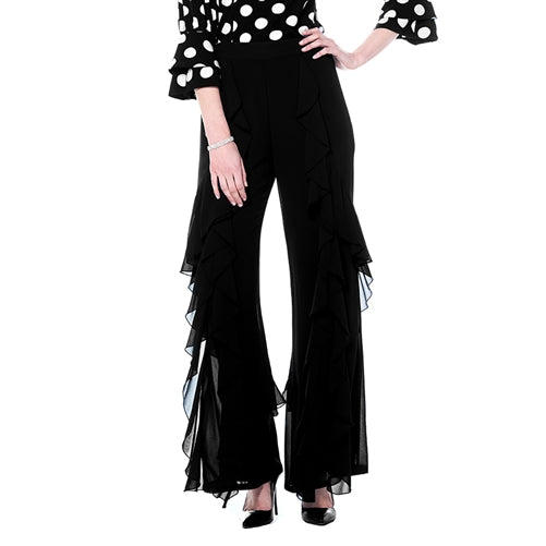 Side Ruffle Pants Chiffon Flare Leg Pants with Side Ruffle – Le' Diva Boutique Store