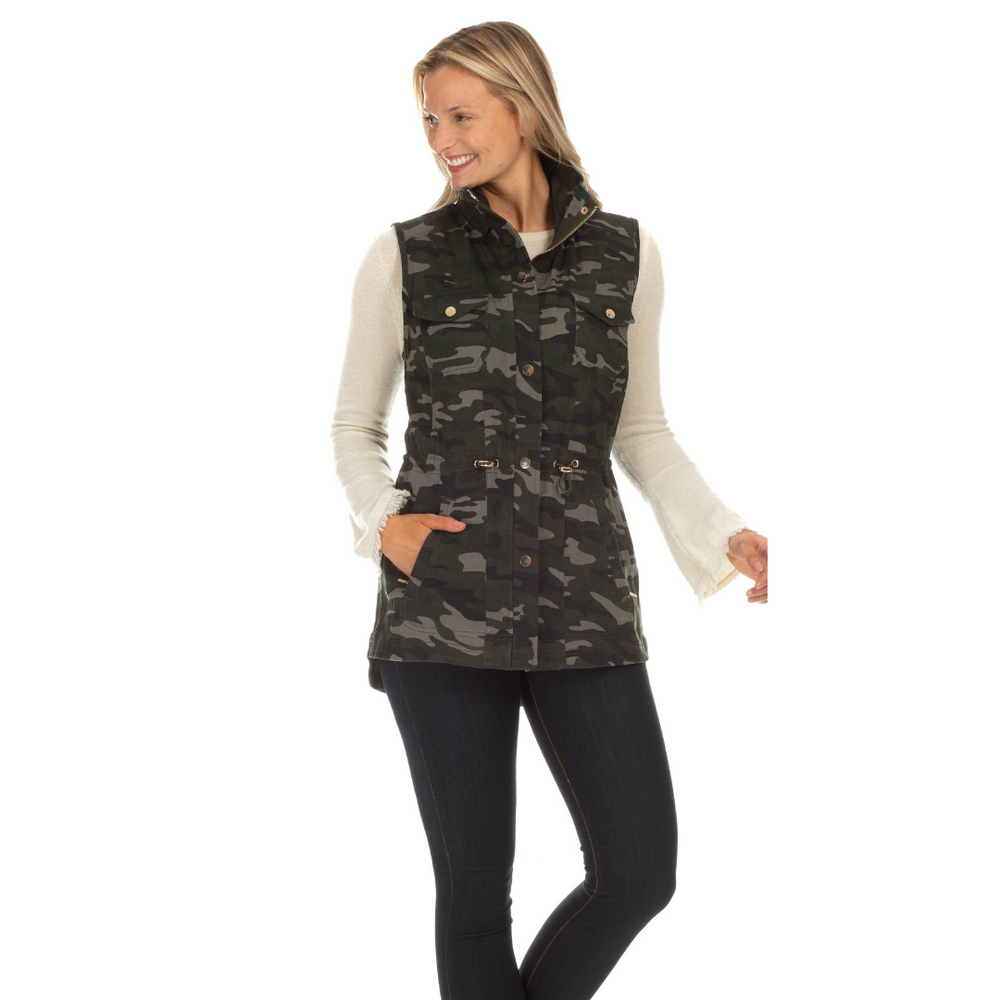 Sumner Camouflage Gold Embellished Vest
The top-selling piece in this year's collection - the Sumner Vest in Camo. A staff favorite, the Sumner Vest is the perfect layering piece for sweaters and long sleeve tees all season long! An adjustable waist band makes this vest an extremely flattering layer piece! Camo Vest Gold Embellishments 100% Cotton, Imported Machine wash on cold, hang to dry
Sumner Camouflage Gold Embellished Vest
A staff favorite, the Sumner Vest is the perfect layering piece for sweaters a