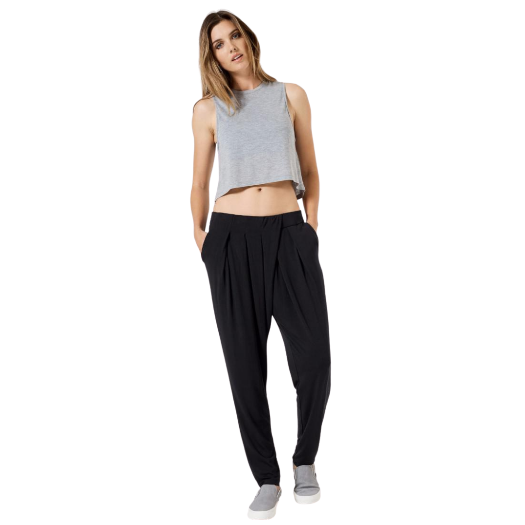 Control Twist Pleat Pant - Relaxed Fit Trouser
Control Twist Pleat Pant - Relaxed Fit Trouser Just try to control the compliments when you wear this ultra-mod relaxed fit trouser. Feel comfy and stylish all day long in this relaxed pant. An elasticized waistband makes these relaxed fit trousers with a stylish tapered hem easy to wear. The twist pleat front construction is complimented by functional front pockets and two faux back pockets. A streamlined look to the back of the trouser strikes the perfect bal