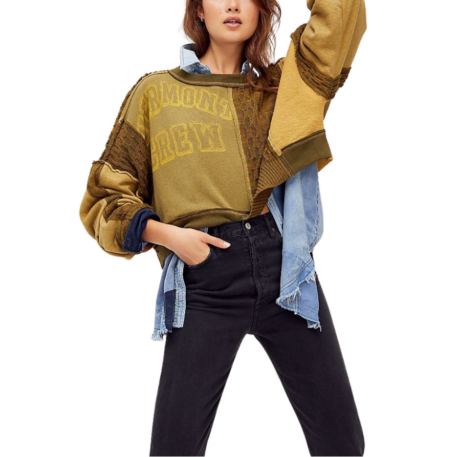 Stateside Vintage Oversized Pullover
Stateside Vintage Oversized Pullover Perfectly pieced in a vintage-inspired design, this mixed-patterned pullover is featured in a boxy, cropped silhouette with dropped dolman sleeves for an added slouchy shape. Care/Import Machine Wash Cold Import Sizing Runs large Measurements for size small Bust: 58 in Length: 19.25 in Sleeve Length: 17.5 in 100% Cotton
Stateside Vintage Oversized Pullover
Perfectly pieced vintage-inspired design, this mixed-patterned pullover is feat