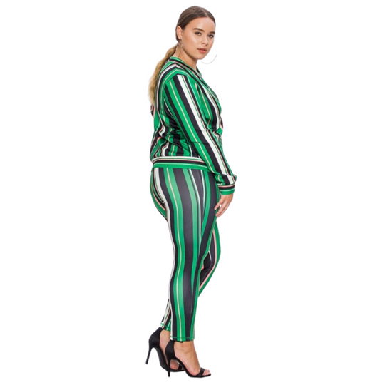 Plus Vintage Stripe Track Suit - Olive
Lounge in style in this stretch fabric set. The Vintage Stripe Set features a zip up jacket with contrast cuffs and matching leggings. Wear this set with Chucks, Vans or your favorite heels. Zip Up jacket with matching legging Self: 91% polyester, 9% spandex Hand wash
Plus Vintage Stripe Track Suit - Olive
Lounge in style in this stretch fabric set. Vintage Set features a zip up jacket & legging with cuffs. Wear this set with Chucks, Vans or your favorite heels.
JJP205