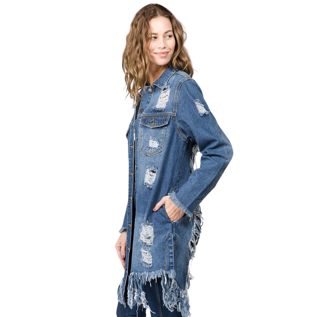 Distressed Denim Long Length Jacket
This is a super cool distressed jacket you can pair up with so many items, dress, jeans or skirt.
Distressed Denim Long Length Jacket
This is a super cool distressed jacket you can pair up with so many items, dress, jeans or skirt.
10302019006-1

$54.99
$54.99
$54.99
denim, denim jacket, jacket
Jacket
American Bazi



Size: Small, Medium, Large, 1X, 2XL, 3XL
Color: Denim Blue

Le' Diva Boutique Store