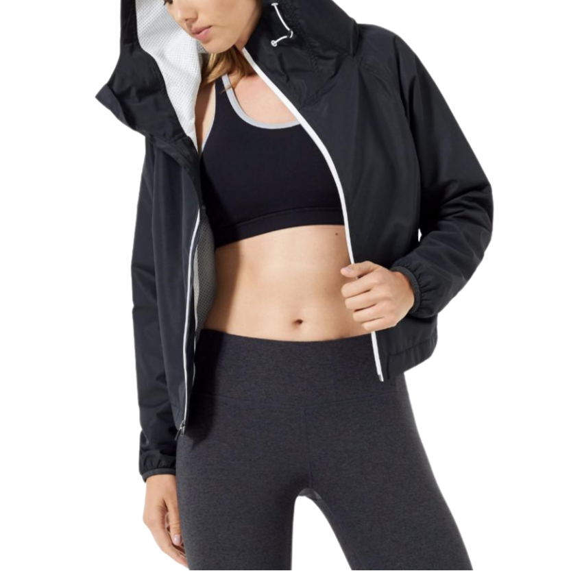 Futura Rain Jacket - Black
When water hits this unique black rain jacket, a geometric pattern appears on the futuristic design. The elements are no match for this water and wind proof jacket, complete with taped seams and water proof zippers. Finished with our magic rain technology, a unique pattern shows up once water hits the jackets surface. A cool, convertible hood can be rolled down and snapped securely in place. Reflective binding and a dropped back hem with white mesh lining add to the style. FEATURE