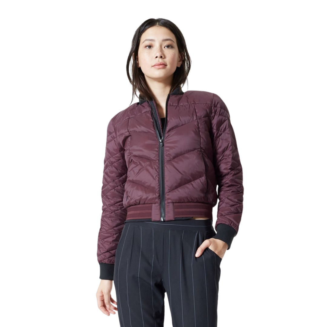 Mila Down Filled Bomber Jacket
Mila Down Filled Bomber Jacket This fashion forward down bomber offers a clean seaming, quilted design with retro inspired detailing. Minimalist collar and cuffs are ribbed for a hugged fit that keeps the elements out while camouflaged side pockets add function to a cozy look without the bulk. A slightly cropped body makes this throw-on-and-go jacket ideal for transitioning weather. FEATURES: Mila Down Filled Bomber Jacket Down Filled Insulation Our highest quality genuine duc