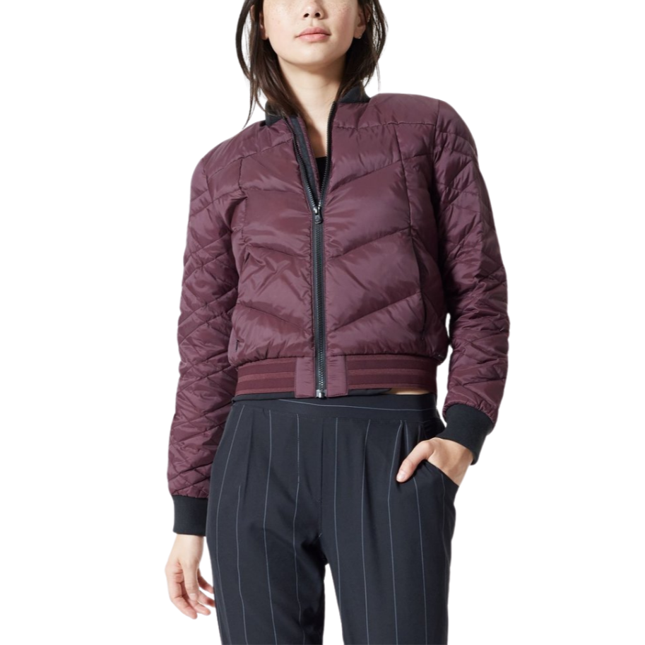 Mila Down Filled Bomber Jacket
Mila Down Filled Bomber Jacket This fashion forward down bomber offers a clean seaming, quilted design with retro inspired detailing. Minimalist collar and cuffs are ribbed for a hugged fit that keeps the elements out while camouflaged side pockets add function to a cozy look without the bulk. A slightly cropped body makes this throw-on-and-go jacket ideal for transitioning weather. FEATURES: Mila Down Filled Bomber Jacket Down Filled Insulation Our highest quality genuine duc