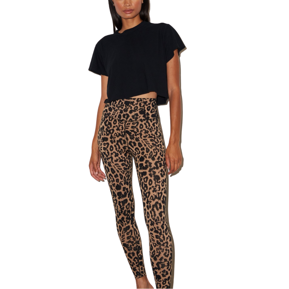 Leopard Zipper Leggings - Brown
High rise leopard print legging with zipper detail on both outside ankles. Style is very fitted and runs on the smaller size. If you are debating between two sizes we recommend sizing up. High Rise Pull On closure Machine wash cold with like colors; lay flat to dry Shell: 87% cotton/13% spandex Fabric: Mid-weight activewear jersey Medium compression for low-impact activities and everyday wear, Smoothing, double-layered high waistband, Ankle length with zip cuffs Rise: 11.5in