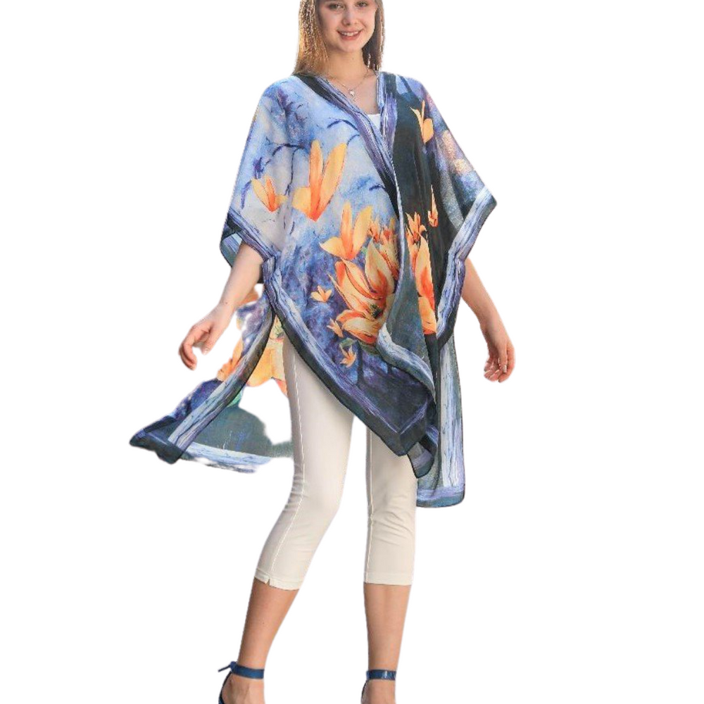 Navy Orange Lily Print Sheer Kimono
Navy & orange print kimono with beautiful lilies printed center back. Great accent piece for any outfit. 34'' long from high point of shoulder to hem Fits sizes 2-16 100% cotton Hand wash cold water; dry flat Imported
Navy Orange Lily Print Sheer Kimono
Navy & orange print kimono with beautiful lilies printed center back. Great accent piece for any outfit. 32'' long from high point of shoulder to hem
JC081110501

$24.99
$24.99
$24.99
cotton kimono, kimono, one size kimono