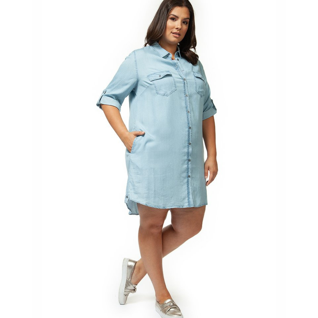 Denim Shirt Dress - Plus Sizes – Le' Diva Boutique Store