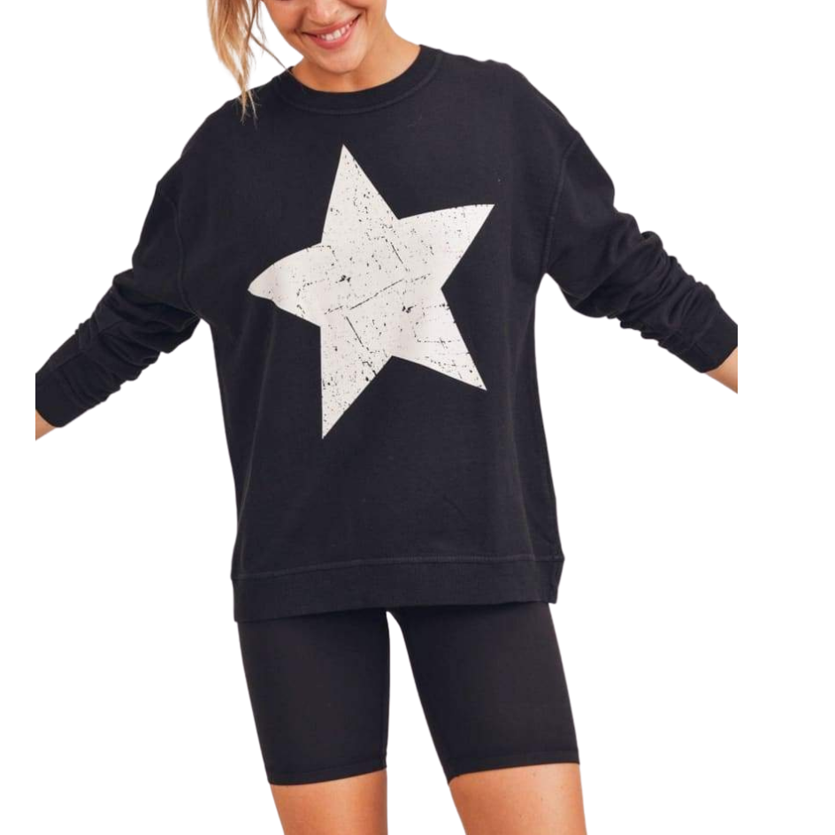 You're A Star Pullover - Black
This pullover was crafted using a 100% cotton terry fabric. It features a rounded neckline, long sleeves, and a single star graphic on the front with an antiqued finish. Fabric: 100% cotton terry Machine wash cold with like colors and tumble dry low Country of Origin: CN
You're A Star Pullover - Black
This pullover is 100% cotton terry fabric. It features a rounded neckline, long sleeves, and a single star graphic on the front with an antiqued finish. 
KT11694-BLK

$47.99
$47.