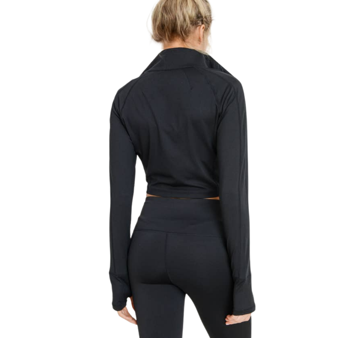 Crop Jacket Zara - Black
Keep your wrists and your neck warm whilst showing a little bit of skin in this solid-colored crop jacket. The long sleeves have thumb holes and the jacket zips all the way up. Features 88% polyester, 12% spandex Moisture-wicking Four-way stretch Imported CN
Crop Jacket Zara - Black
Solid-colored crop jacket. The long sleeves have thumb holes and the jacket zips all the way up. Features 88% polyester, 12% spandex Moisture-wicking Four-way 
AJ2432

$39
$39
$39
activewear top, black c
