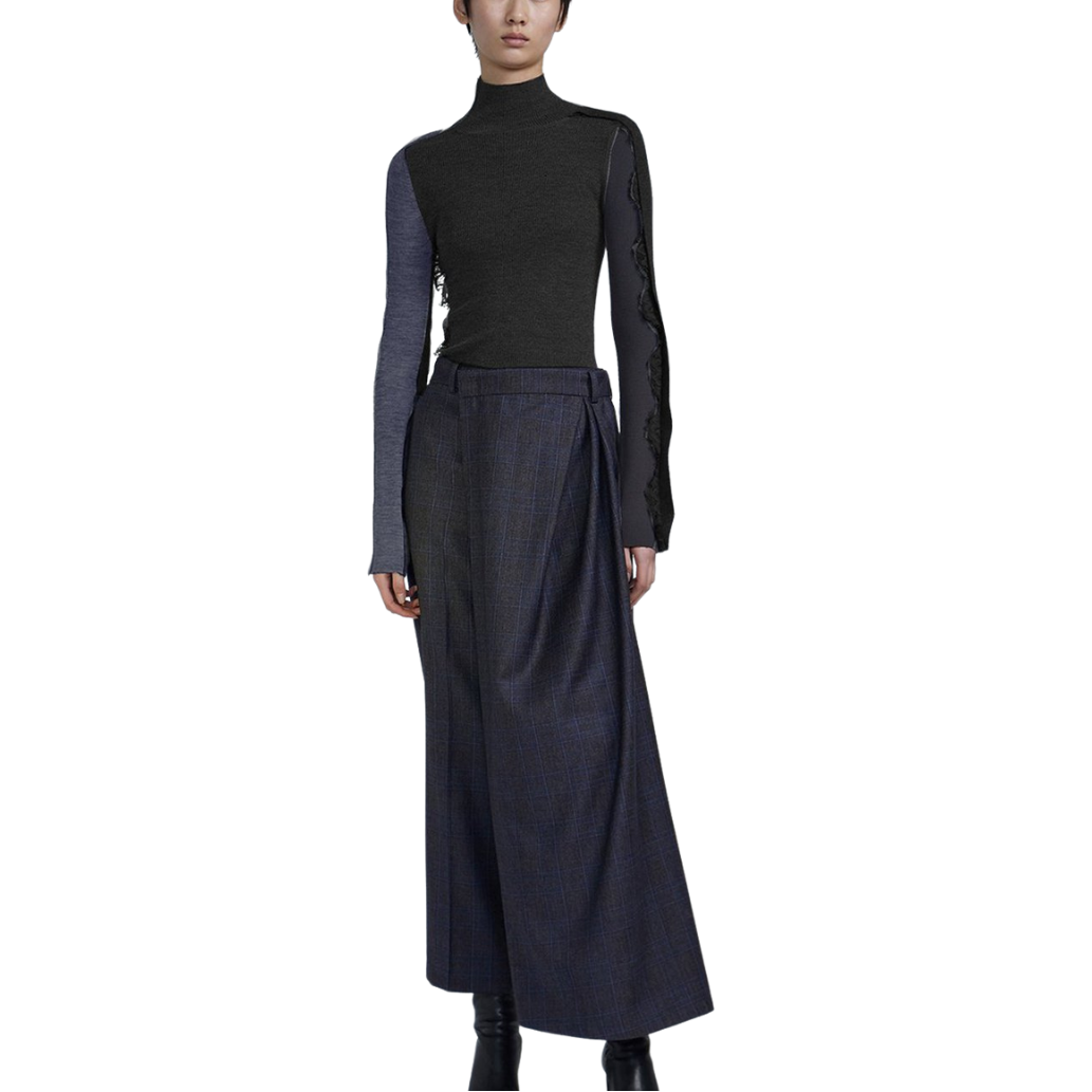 Leyla Lace Pullover - Black
Soft comfort and high fashion in a ribbed stretch knit. Mock neck; fitted body Peekaboo lace overlap detail on one sleeve Scalloped lace along one side of body Also available in Black Model is 5'9" and wearing size Small 100% Wool Hand wash or dry clean Designed and produced in China Style: 5K8821530-001-JNBY
Leyla Lace Pullover - Black
Ribbed stretch knit sweater mock neck; fitted body Peekaboo lace detail on one sleeve Scalloped lace along one side of body 100% Wool Hand wash/d